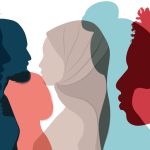 Silhouette profile group of men and women of diverse culture. Diversity multi-ethnic and multiracial people. Concept of racial equality and anti-racism. Multicultural society.