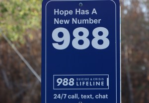 Sign promoting the 988 Suicide Lifeline