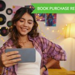 Smiling girl in homewear watching video on social media